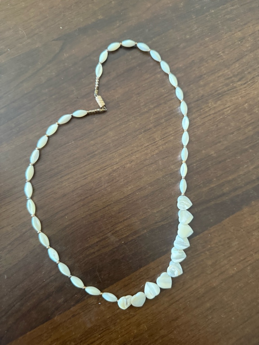 Pearlescent White Shell Bead Necklace - Women Jewelry